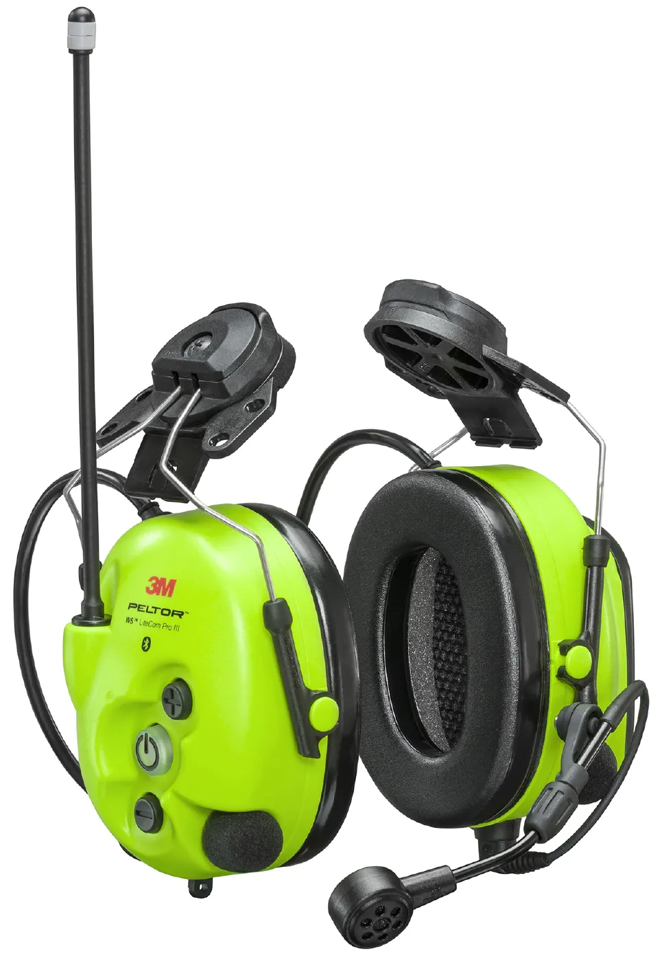 Peltor WS LiteCom III Hi-Viz hørselvern for hjelmmontering.