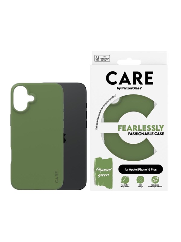 CARE by PanzerGlass Case Fashion Green iPhone 16 Plus