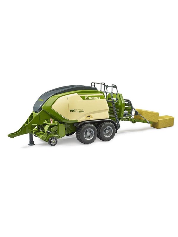 Bruder Krone Big Pack 1290 HDP VC with 2 square bales of hay