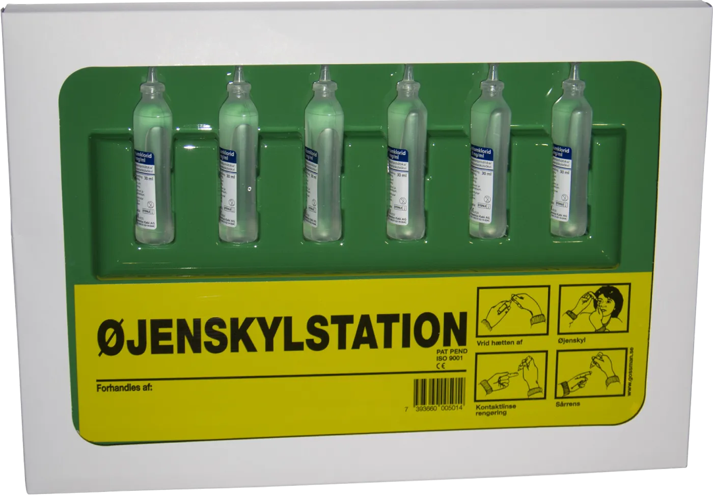 Øyeskylltavle med 6 flasker/30 ml norsk