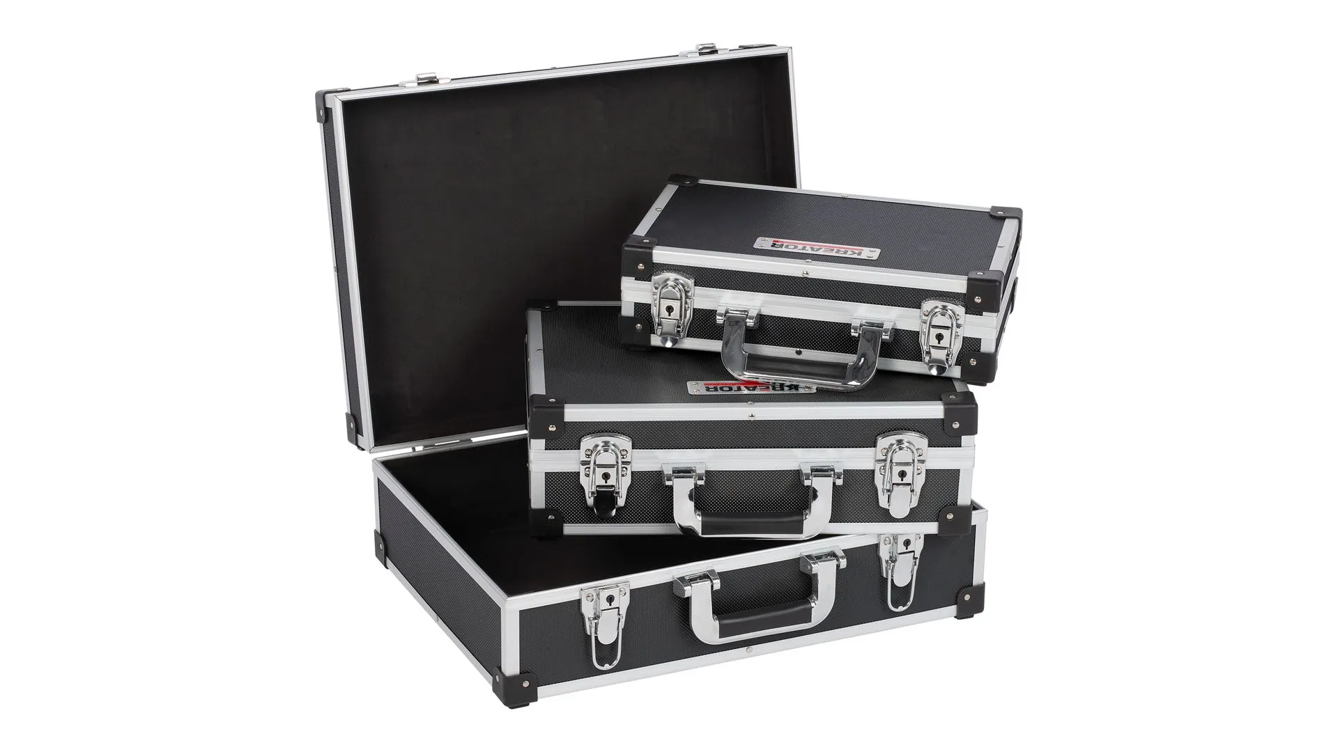 Aluminium koffertsett sort 3 deler
