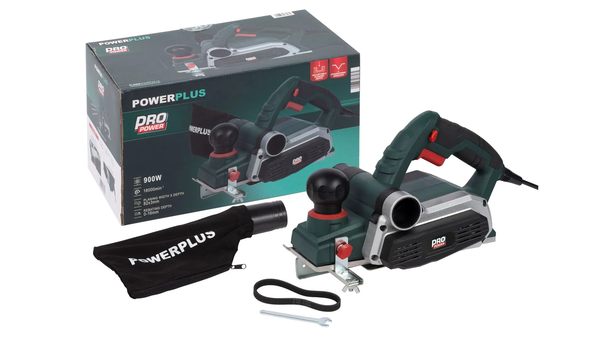 POWP6010 Elektrisk høvel 900 watt - bredde 82 mm