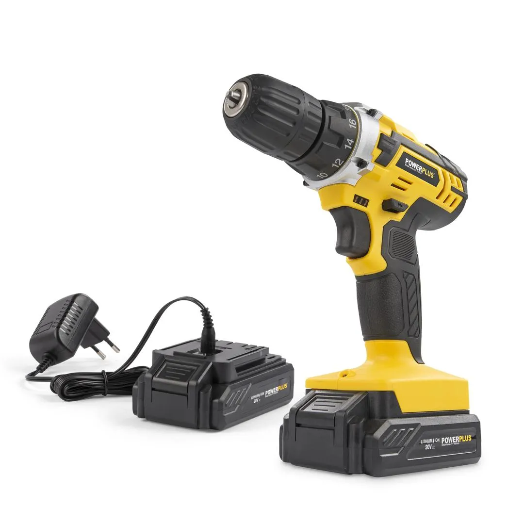 Bor- og skrumaskin med 2 batterier 18V