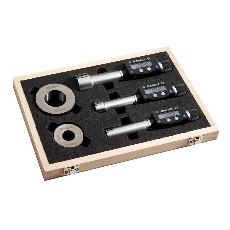 BOWERS SXTD4U-BT digitalt 3-punkts mikrometer sett 10-20 mm med 3 digitale enheter og kontrollringer