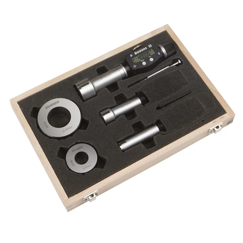 BOWERS SXTD5M-BT digitalt 3-punkts mikrometer sett 20-50 mm med Bluetooth og kontrollringer
