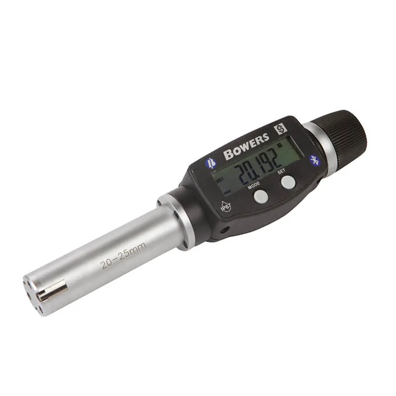 BOWERS XTD20M-BT digitalt 3-punkts mikrometer 20-25 mm med kontrollring