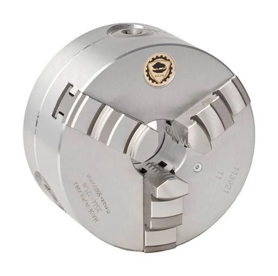 BISON 3-Bakket Senterpatron Ø250 mm-Stål-Kjegle 6-DIN 55029-Camlock D1 Montering-3544-250-6-P