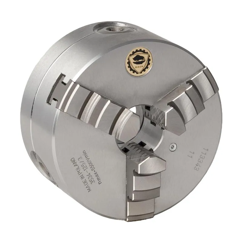 BISON 3-Bakket Senterpatron Ø315 mm-Stål-Konus 8-DIN 55027-Direkte montering (Bajonett)-3534-315-8-P