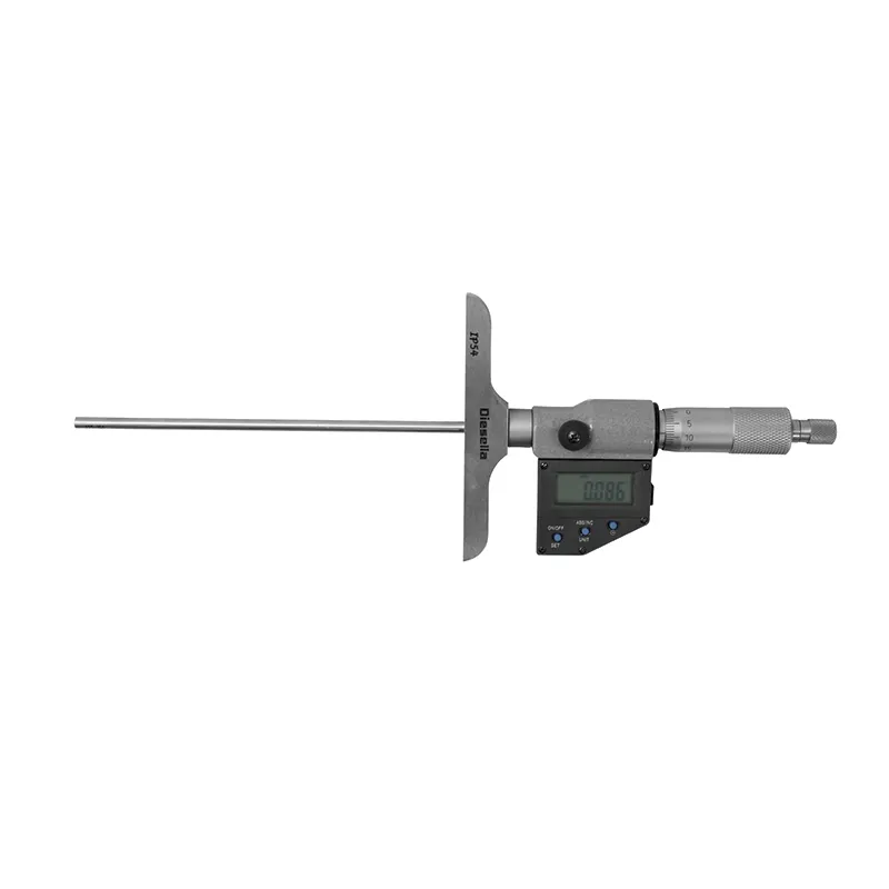 Digitalt mikrometer dybdemål 0-150 mm med flat måleflate