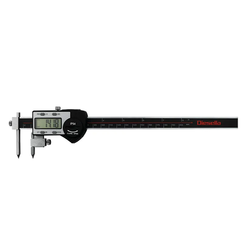 Digital skyvelær 5-200x0,01 mm for måling av avstand på huller