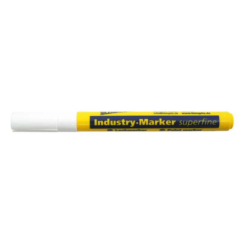 Industrimerker 0,8 mm HVIT rund spiss (modell 0877)