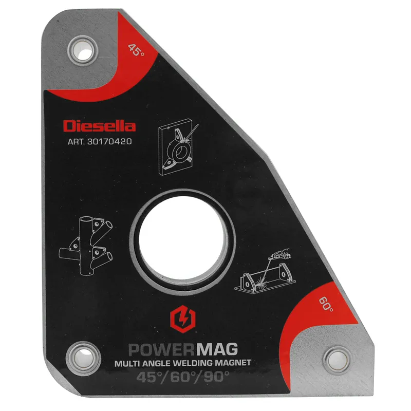 WLDPRO Multivinkel sveisemagnet med 30°/45°/60°/90° vinkler (40kg/390N)