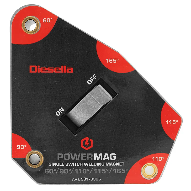 WLDPRO Multivinkel Svejsemagnet med 60°/90°/110°/115°/165° vinkler og av/på funksjon (30kg/295N)
