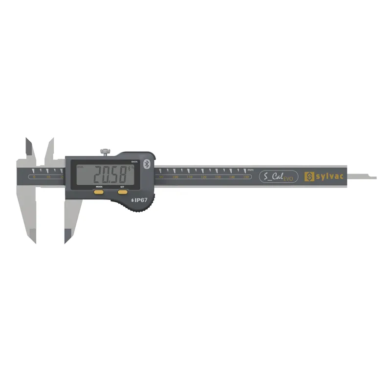 SYLVAC Digital skyvelær S_Cal EVO Smart IP67 150 mm (810.1506) dybdemål 4x1,4 mm Bluetooth