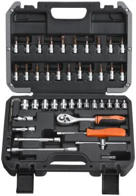 1/4'' pipenøkkelsett med 46 deler Harden