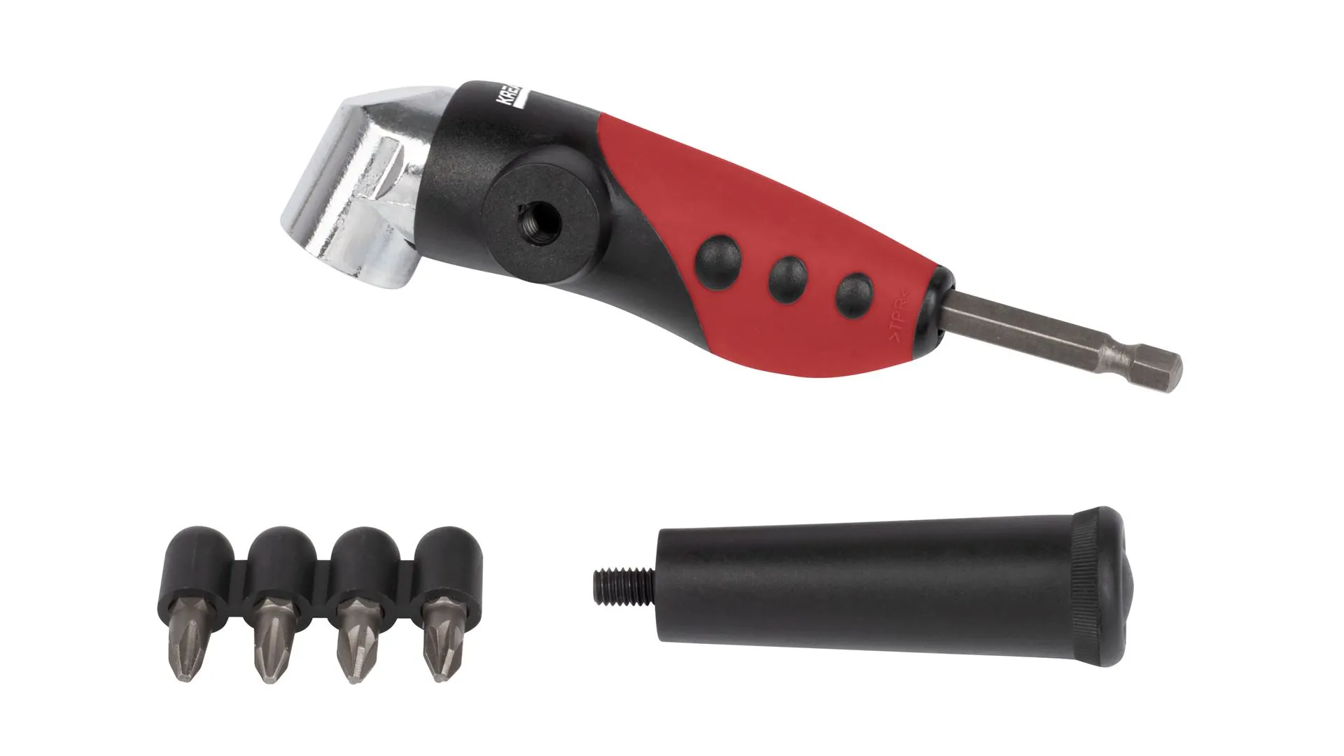 Vinkel skrutrekker med 4 bits