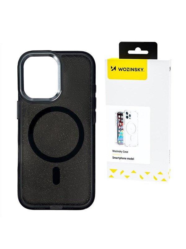 Wozinsky Glitter Case with Mag Safe for Samsung Galaxy S25 Ultra - Black with Glitter