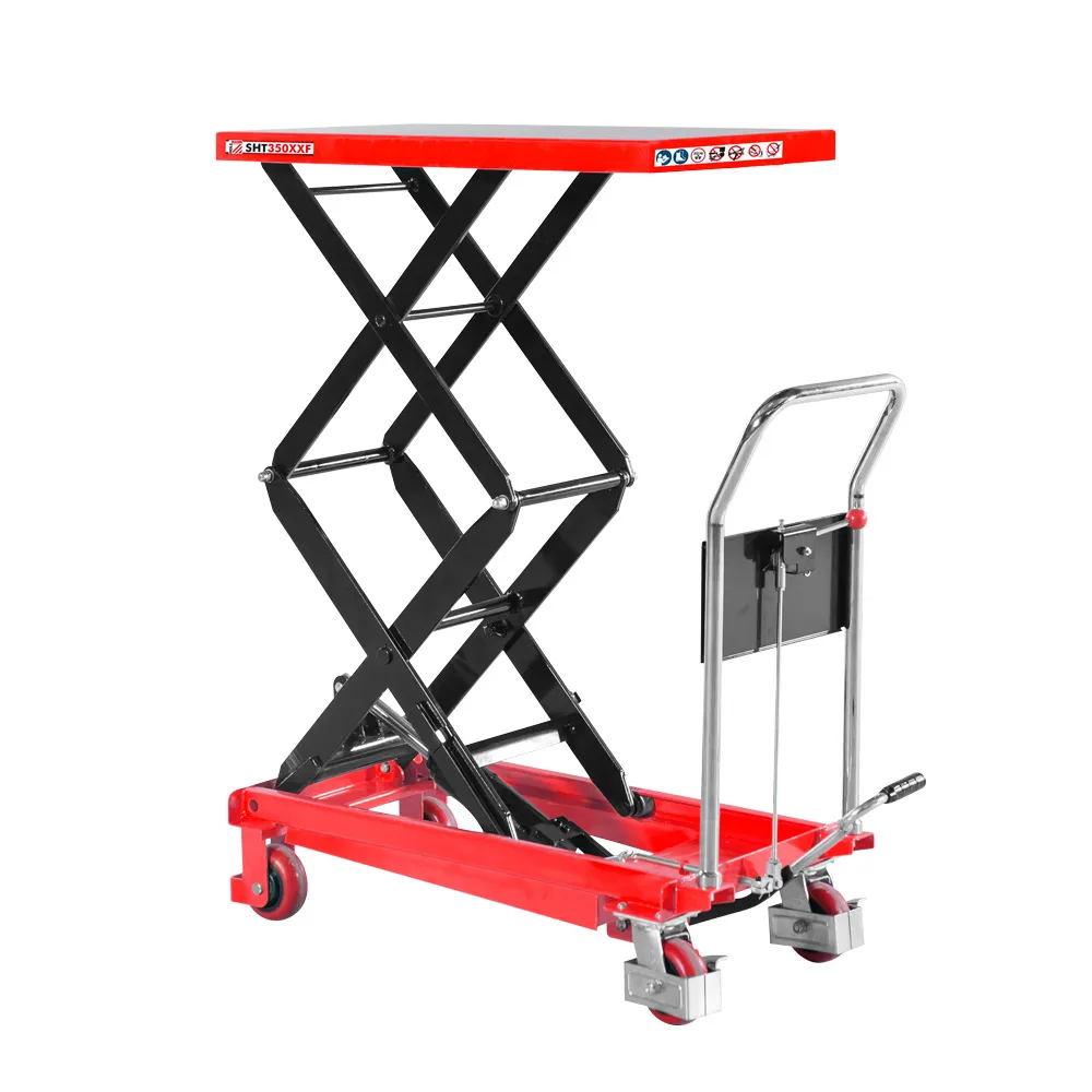 Hydraulisk sakseløftevogn 350 kg høytløftende Holzmann SHT350XXF