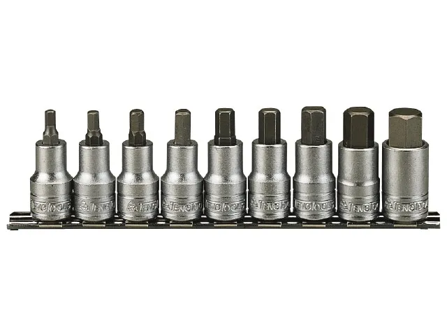 Topbits i sett for innv. sekskanthull. Med 1/2" -tilkoblingsfeste. Teng Tools M1212