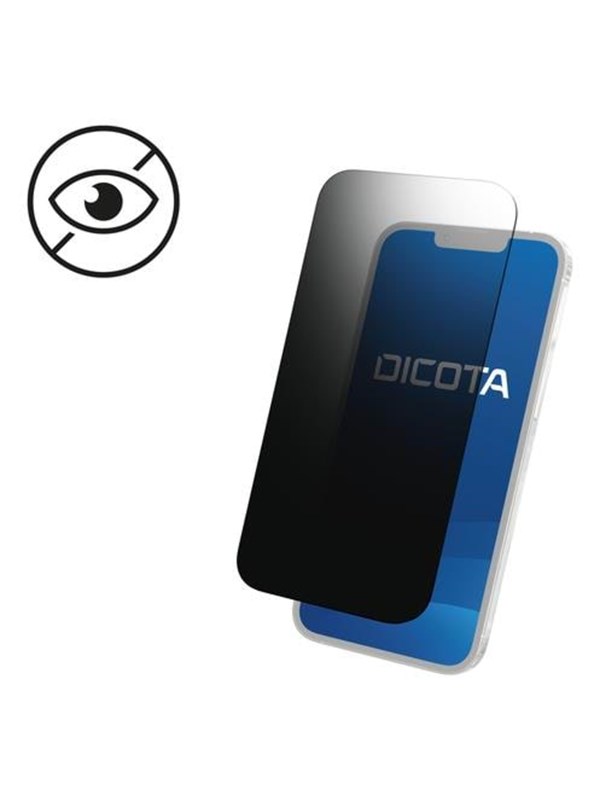 Dicota 4-Way Adhesive Personvernskjermfilter for Apple iPhone 15 | Svart