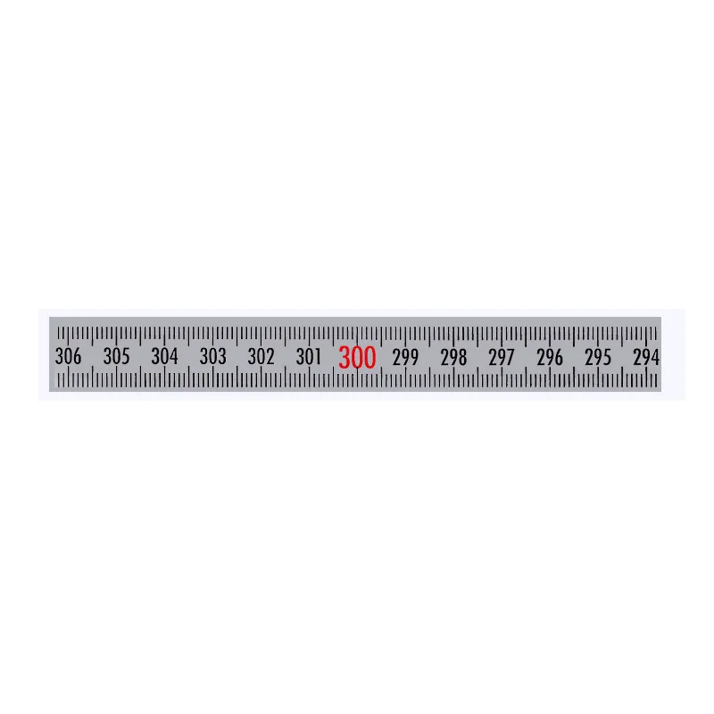 Selvklebende Pit målebånd i stål 2Mx13 mm, H-V gradering HVIT