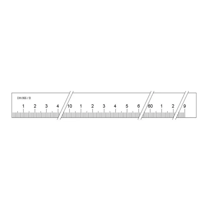 Målestav Form B 500x25x5 mm DIN 866