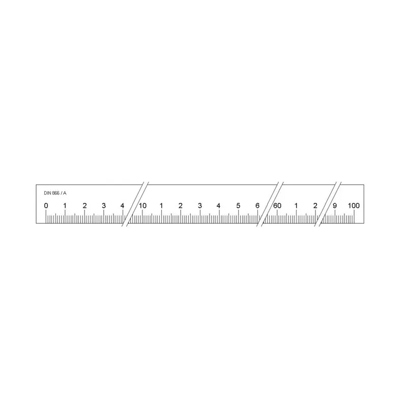 Målestav Form A 500x30x6 mm DIN 866