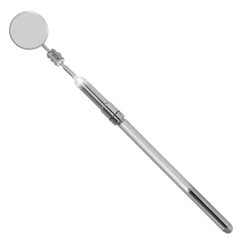 Inspeksjonsspeil med LED-lys Ø30 mm med teleskopstang (L=665 mm)