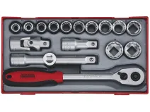 18 delers pipeverktøysett. Med 1/2" -feste Teng Tools TT1218-6