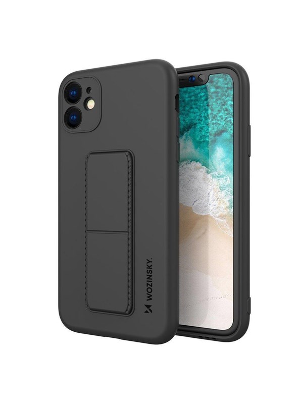Wozinsky Kickstand Case Silicone Case with Stand Case for Samsung Galaxy A22 4G Black