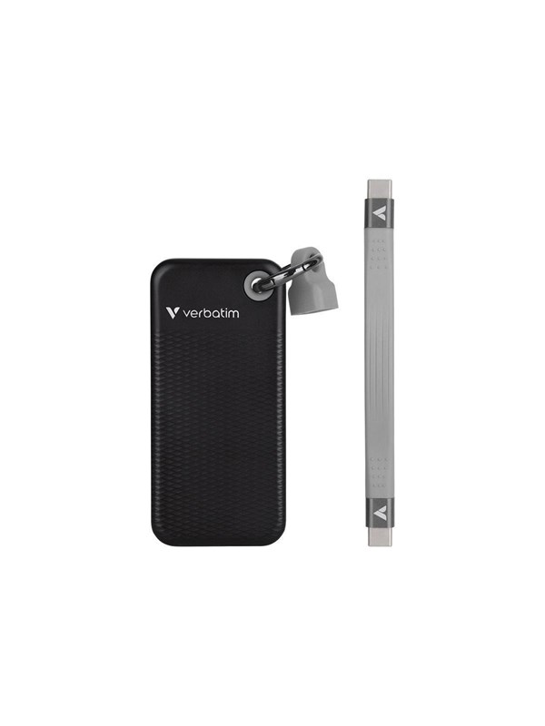 Verbatim Pocket SSD - 256GB - USB 3.2 Gen 2 - Svart / Grå