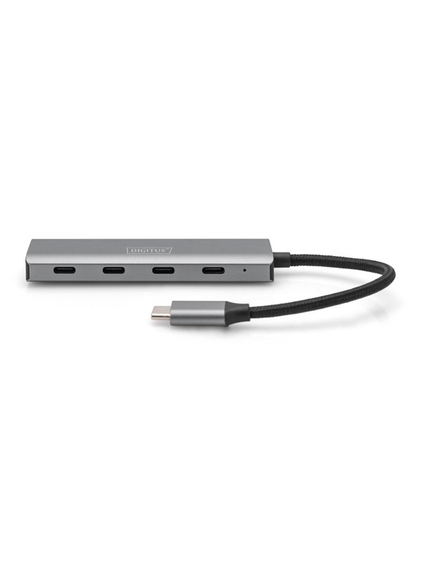 DIGITUS 4-Port USB-C Hub USB-hub - 4 porter - Grå