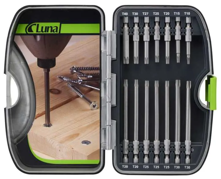 Bitssett med 14 deler torx luna