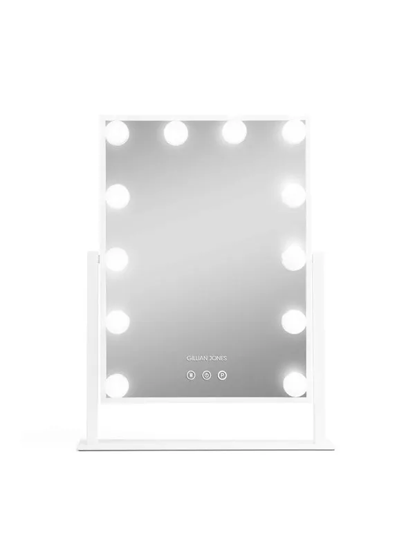 Gillian Jones - Hollywood-speil med LED-lys, hvit