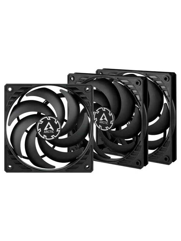 Arctic P12 Slim PWM PST - 3-pack value pack - Kabinettvifte - 120mm - Svart - 23 dBA