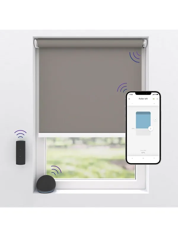 MotionBlinds Wireless Electric Black-Out Rollerblind 90x190cm - Grey