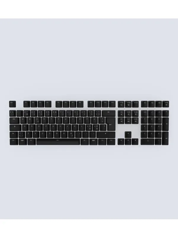 Wooting ABS ISO Keycaps - Tastehetter - Nordisk - Svart
