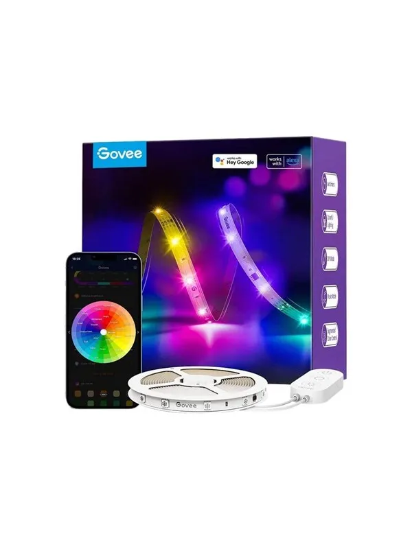 Govee RGBIC Basic WiFi + Bluetooth LED Lysstripe, 10 m