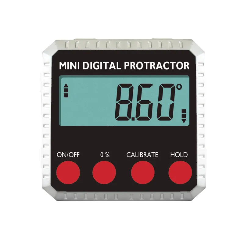 Digital vinkelmåler 4x90° 50x50x25 mm med magneter i bunnen. Avl. 0,2°