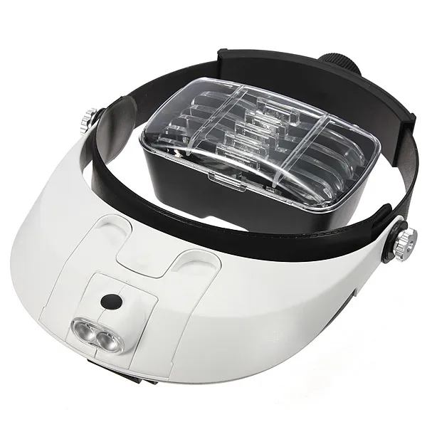 Pannelupe med vippbart LED-lys og 5 STK utskiftbare linser