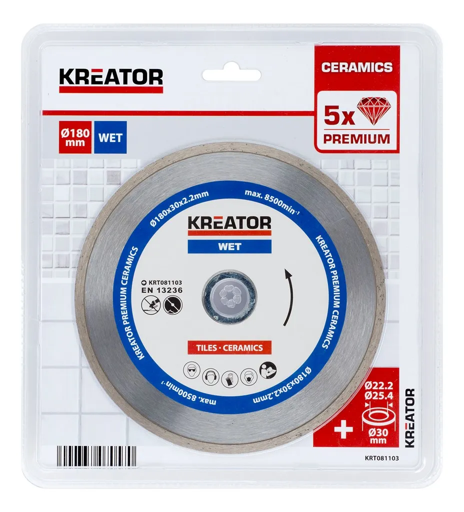 Diamantblader for fliser 180 mm PREMIUM