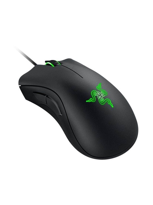 Razer DeathAdder Essential - Black - Gaming mus - Optisk - 5 - Svart med grønt lys