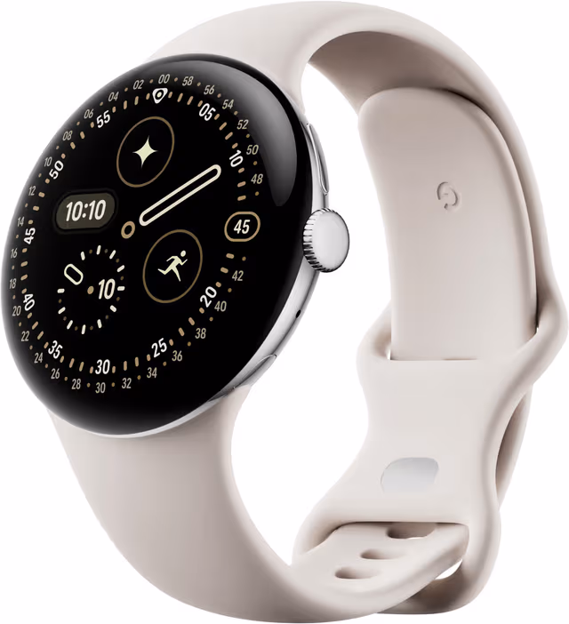 Google Pixel Watch 4 smartklokke 45mm WiFi (sølv/porselen)