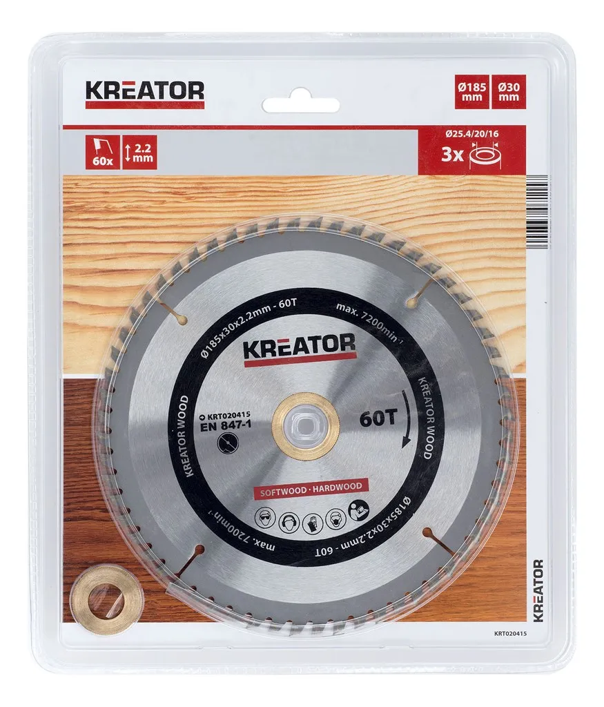 Sirkelsagblad 185 mm - 60 HM tenner