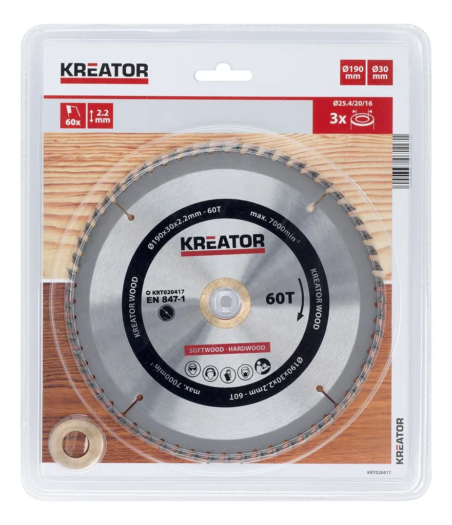 Sirkelsagblad 190 mm - 60 HM tenner