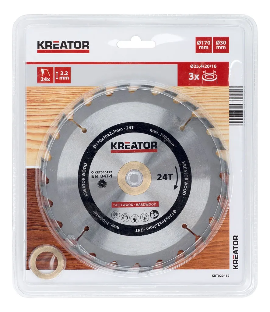 Sirkelsagblad 170 mm - 24 HM tenner