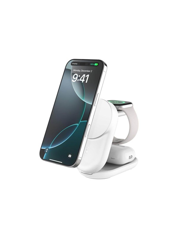 Belkin UltraCharge 25w Qi2 3in1 Magnetic Charger EU White Round