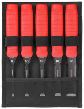 Stemjernsett EDC S5, 6-10-12-16-25 mm i veske