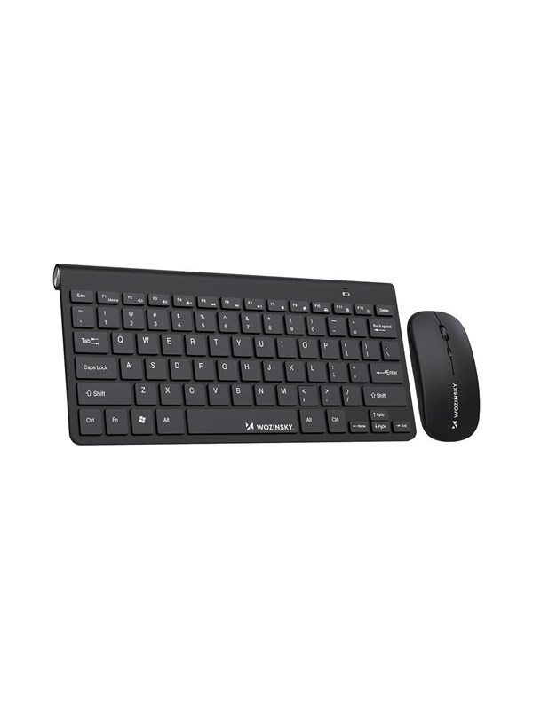 Wozinsky Wireless Keyboard + Compact Mouse Set - Black (US International ISO) - US Internasjonal - Svart