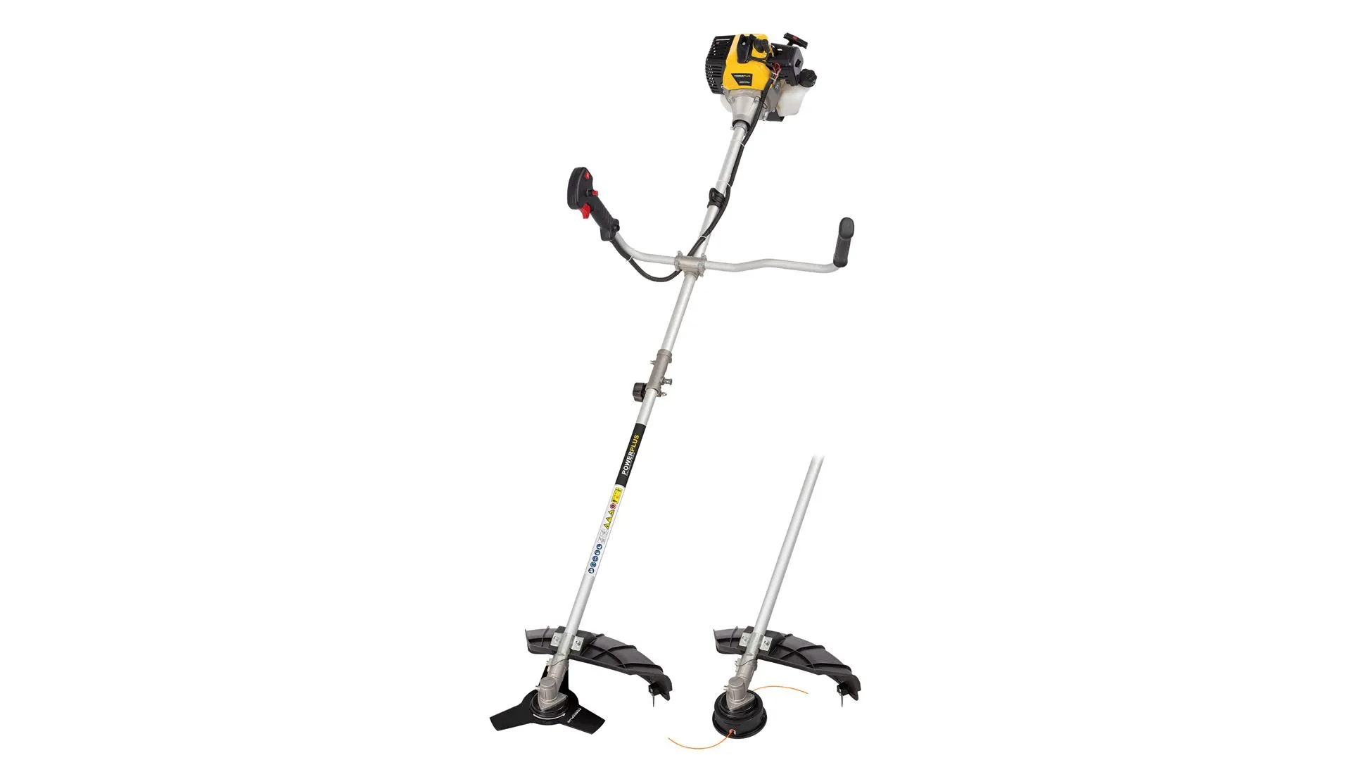 Bensin ryddesag og gresstrimmer 2 i 1